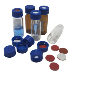HPLC Vials with caps, 9mm Wide Mouth, box of 100, NEW (Copy)