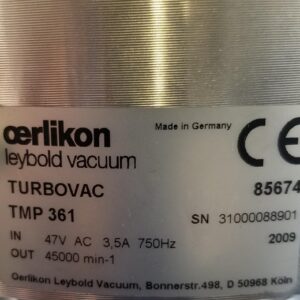 Vacuum Pump, Oerlikon Leybold TurboVap 361, Used